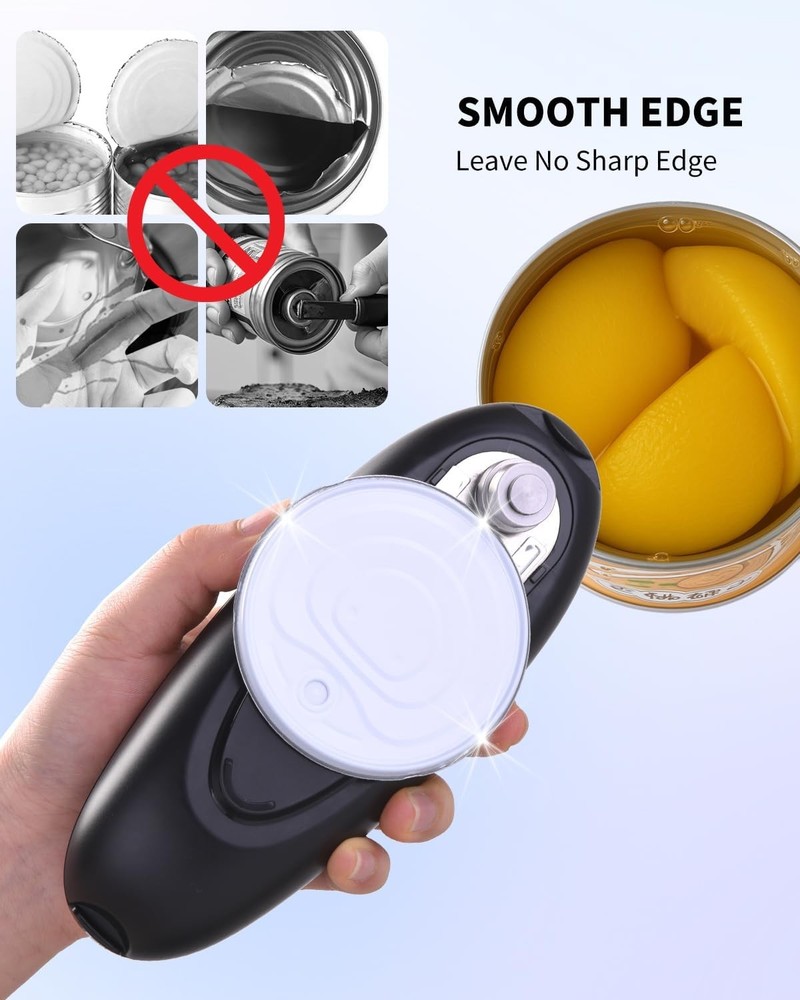 Electric Can Opener, One-Touch Automatic Can Opening with Smooth