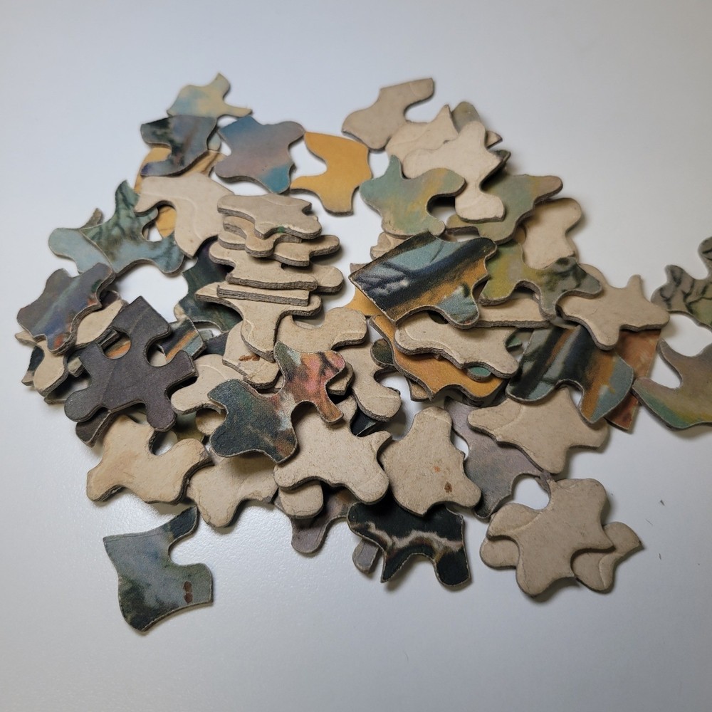 Vintage Puzzle Pieces Craft 64 Random Mixed Leftover Lot
