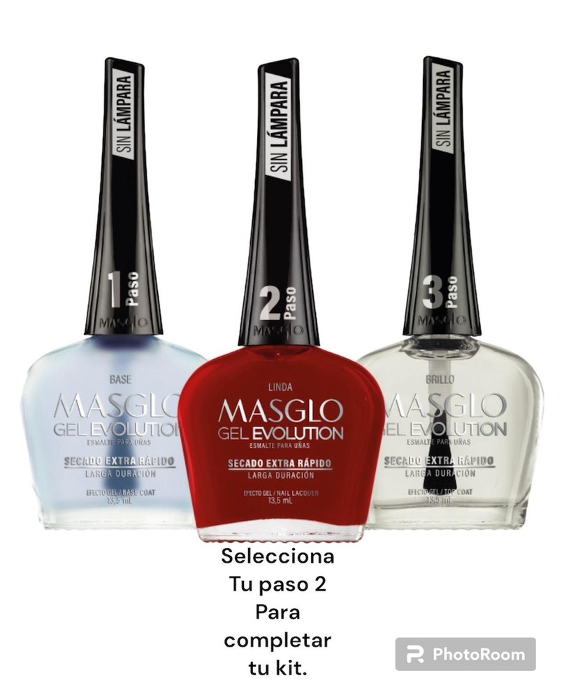 Masglo Gel Evolution Kit Base+Color+Brillo No UV Needed