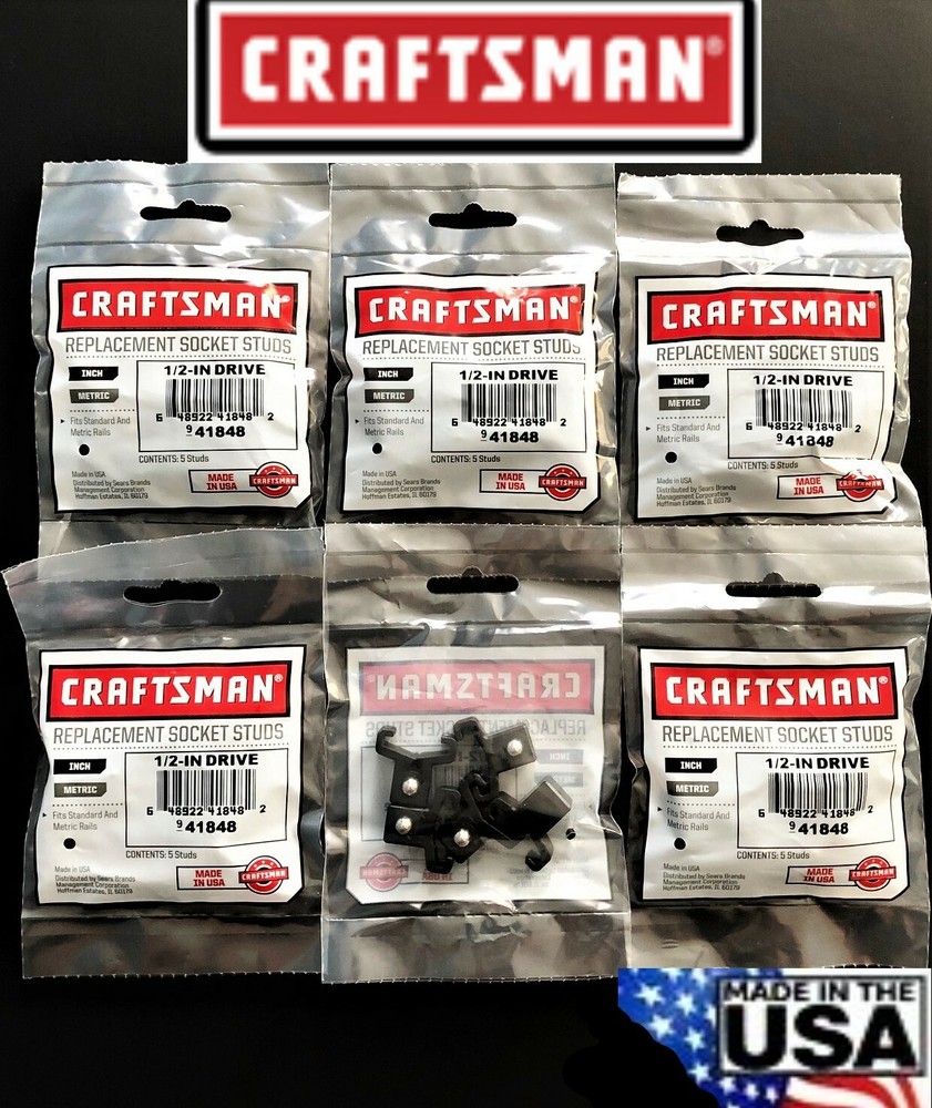 30 CRAFTSMAN 1/2" BLACK REPLACEMENT SOCKET STUDS RACK RAIL CLIPS 941848 USA MADE