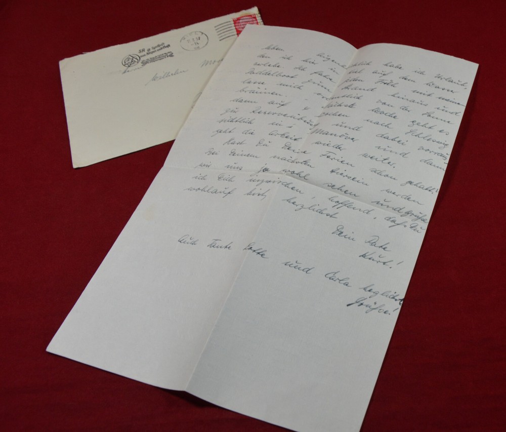 German WW2 Letter Third Reich 1937