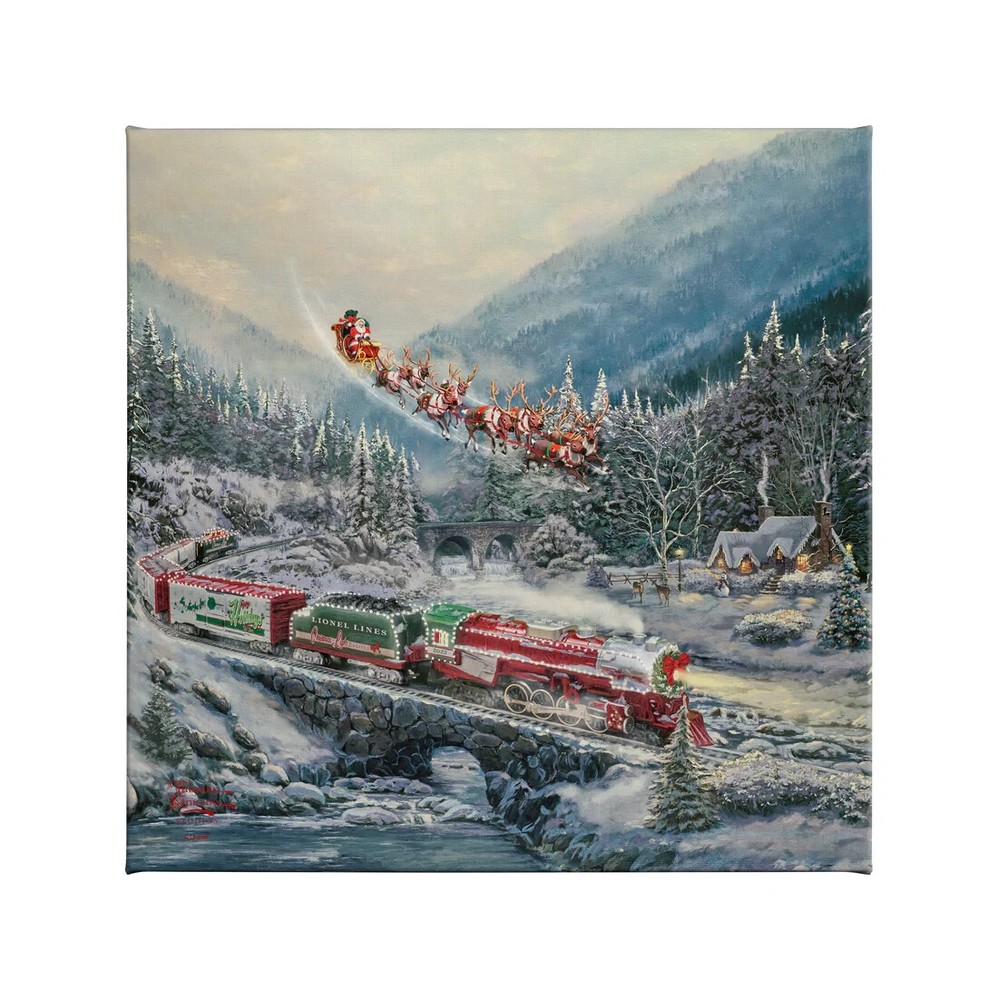 Thomas Kinkade Studios Christmas Light Express 14 x 14 Canvas Wrap