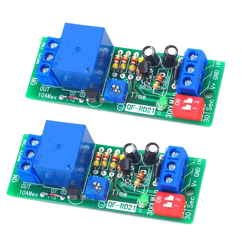 2x DC12V Adjustable Time Delay Timing Timer Relay Switch Turn ON/OFF Modules USA