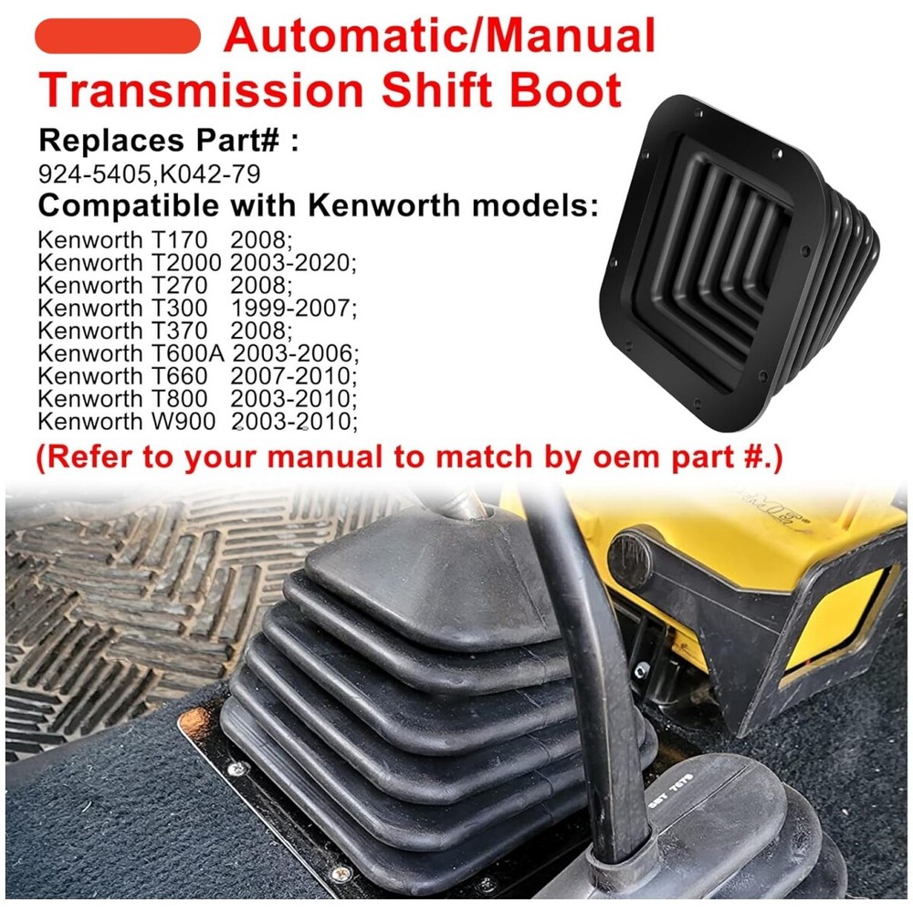 924-5405 Automatic/Manual Transmission Shift Boot for Select Kenworth Models