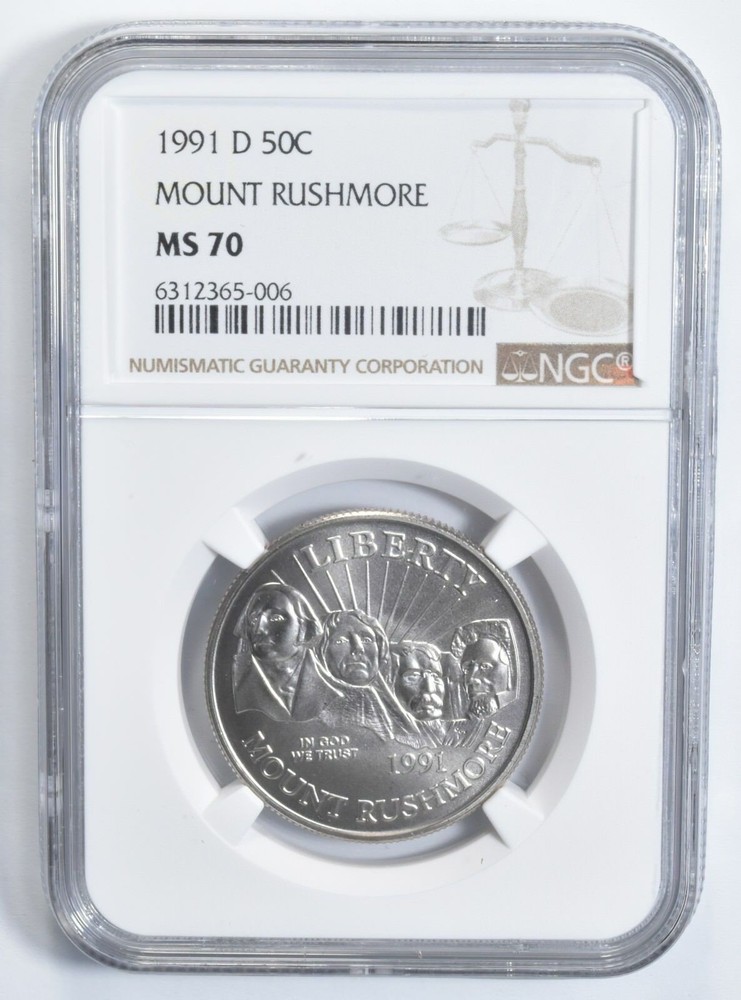 MS70 1991-D Mount Rushmore Commemorative Half Dollar NGC