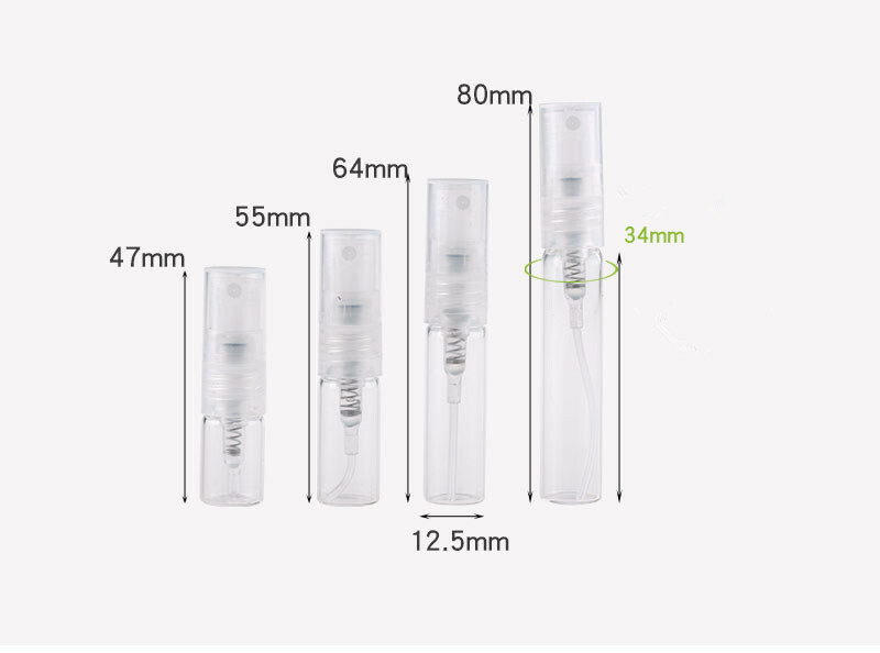 5-100PCS Clear Plastic Spray Bottle Empty Perfume Refilled Container Sample