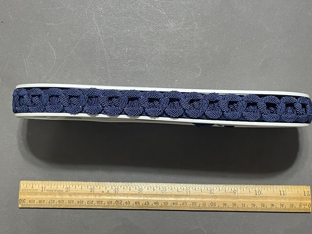 TRIMTEX CAROLACE 1" BASIC NAVY BLUE BRAID CABLE LOOP RAYON/COTTON 10 YARDS