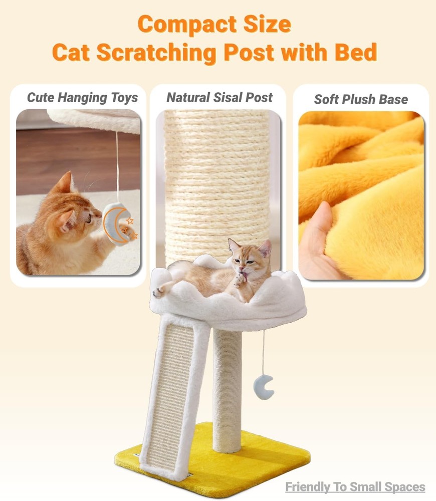 New Cloud Cat Tree Tower Cat Scratching Post W/ Bed Small Cat Tree Compact Cat