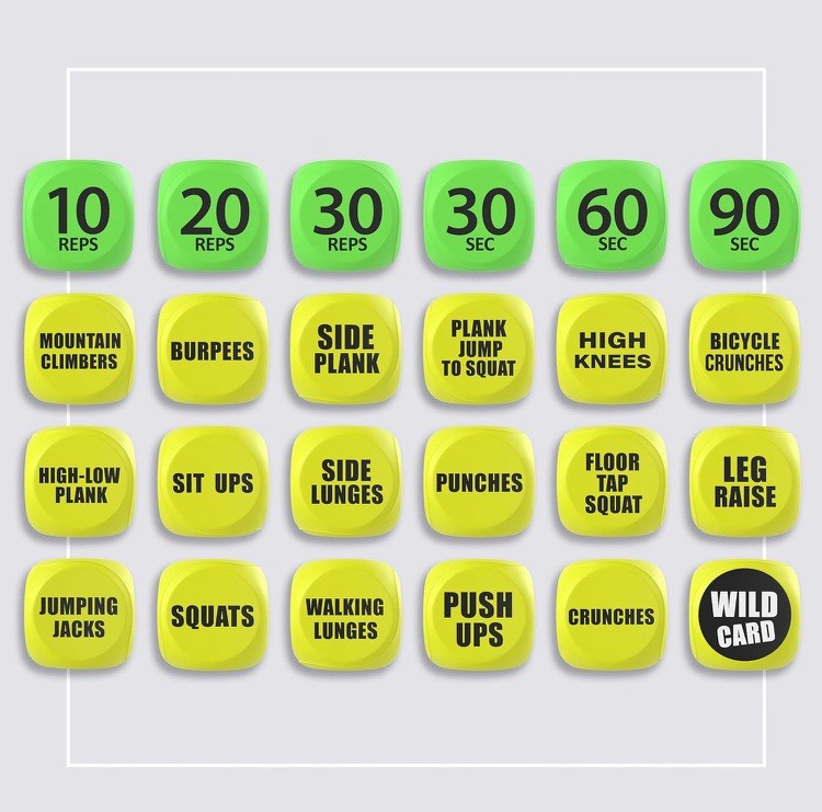 Workout Dice 6-Sided Foam Exercise Dice for Solo or Group Classes
