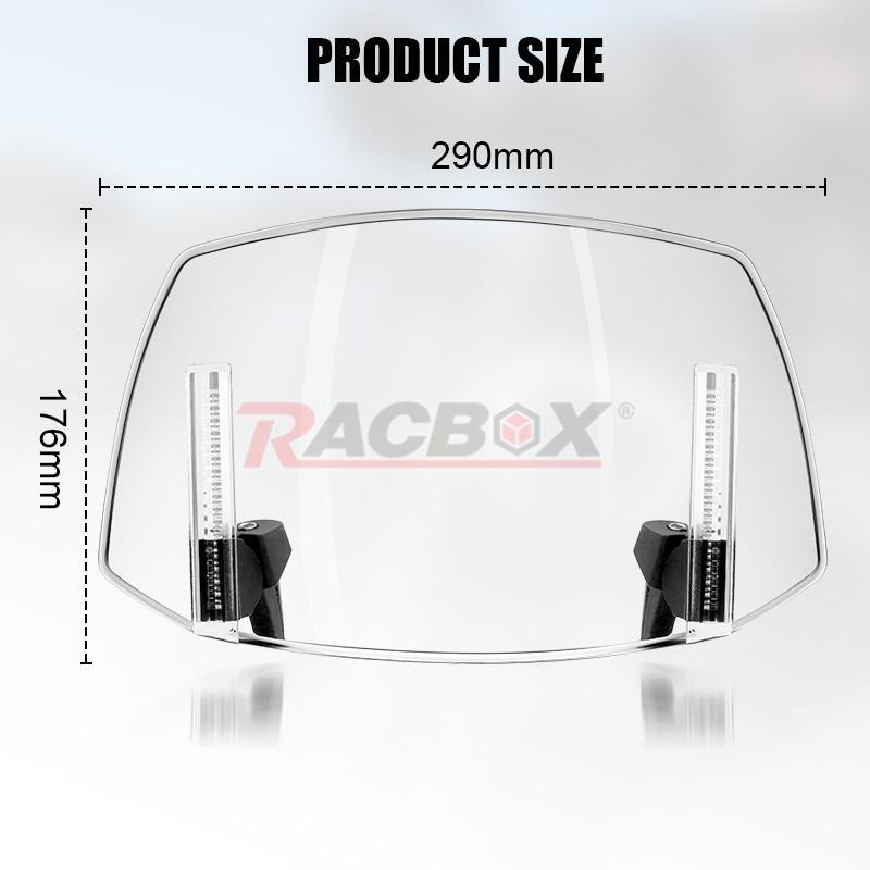 Universal Motorcycle Windshield Wind Screen Deflector Extension Spoiler Clip On