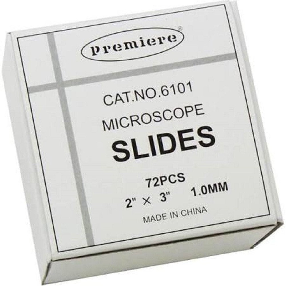 Premiere Large Glass Microscope Slides, 3" x 2", Plain