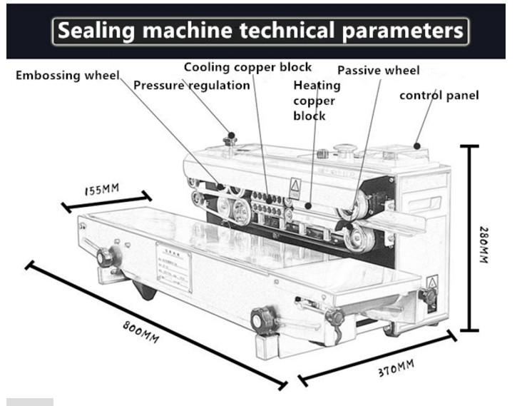 Kolice Commercial Automatic Continuous Sealing Machine, Horizontal Bag Sealer