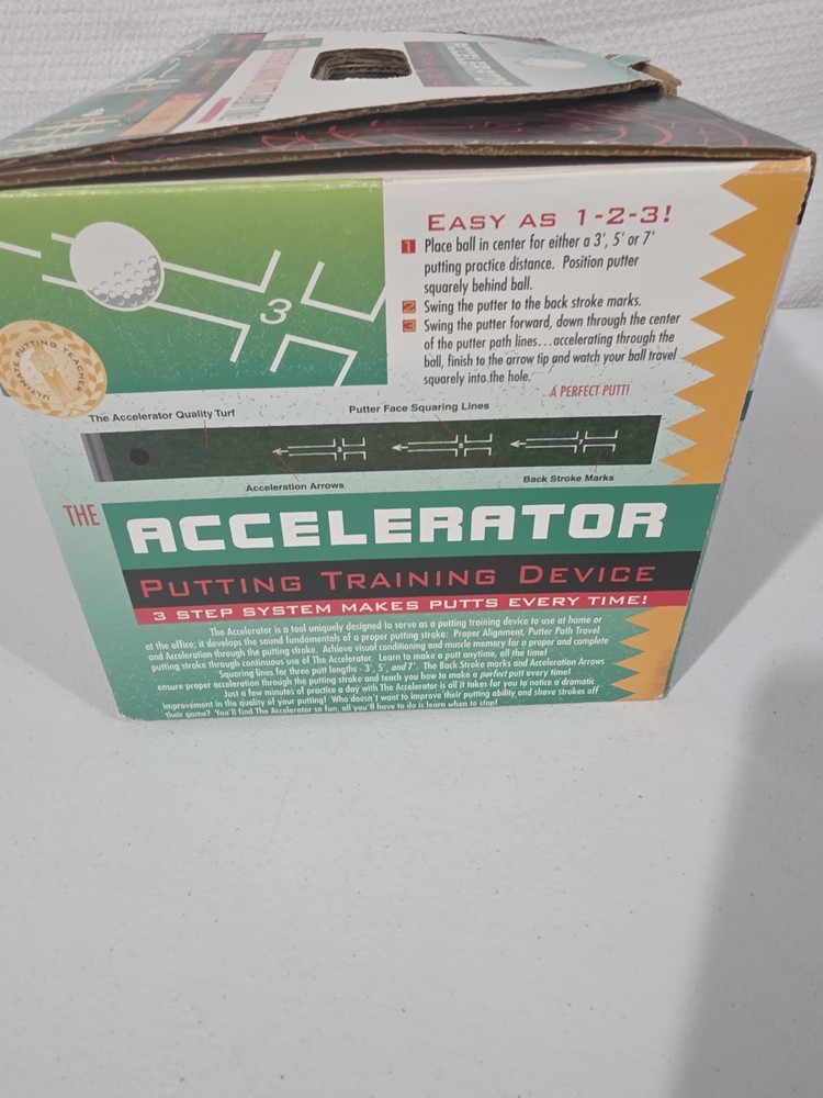 Accelerator Golf Putting Trainer Aid Mat 3 Step System Practice Device In Box