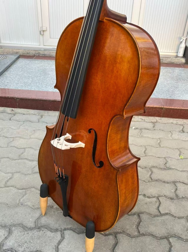 Solid Maple wood Cello 4/4 Full size, Shiny surface, Hand made, Free bag bow