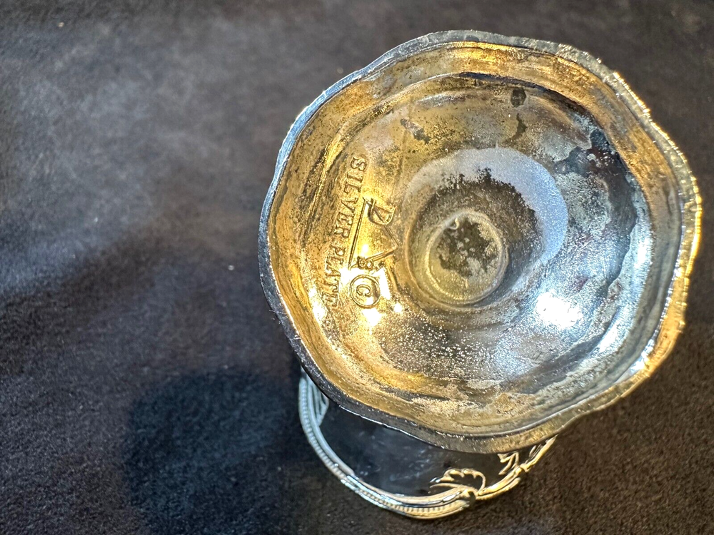 Vintage Miniature Silver Plate Sugar Scuttle Ds Triangle Japan