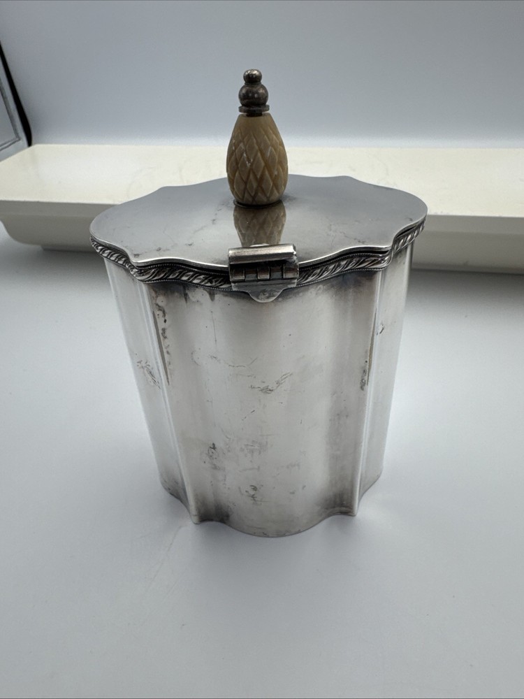 1966 C.C.N.C. Trophy Silver Plate Metal Tea Caddy By IFS Israel Freeman & Son