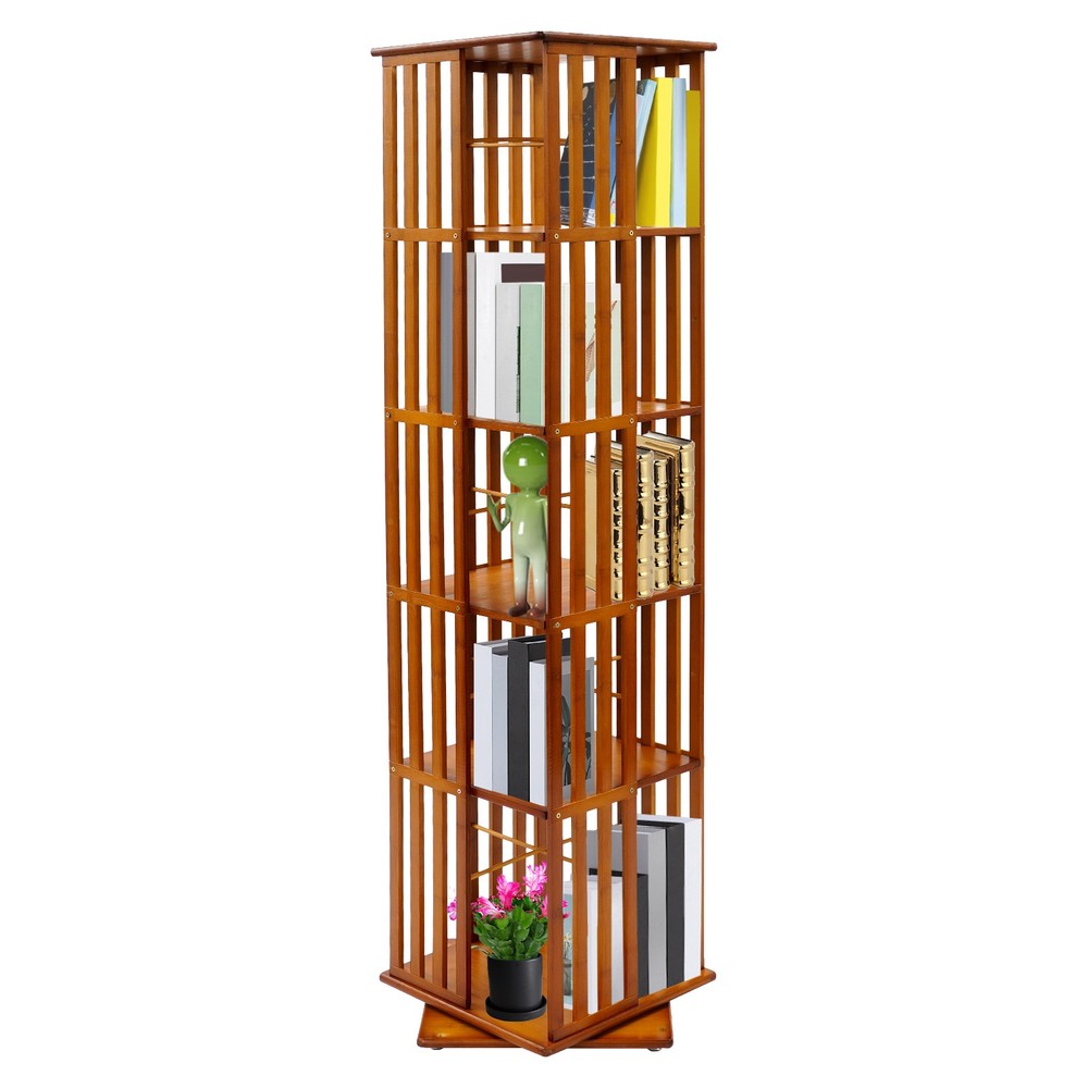 5-Tier Rotating Bookshelf – Stylish Floor Standing Book Storage Solution