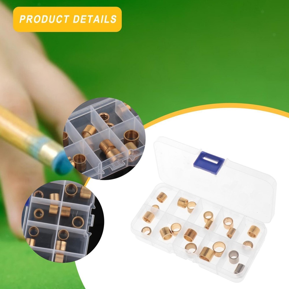 20x Copper Pool Cue Ferrules Directly Replace Easy to Install Repair Tools