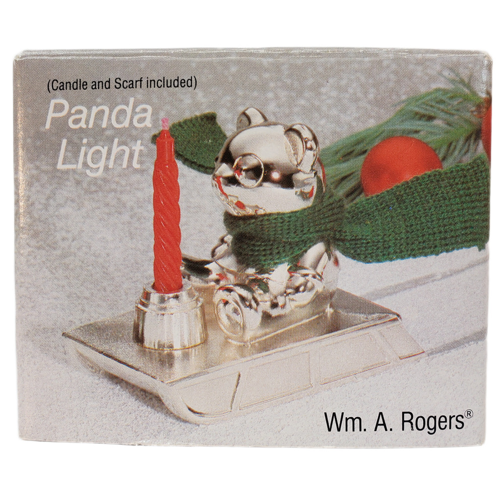 Silverplate Panda Bear Candle Light by William A Rogers