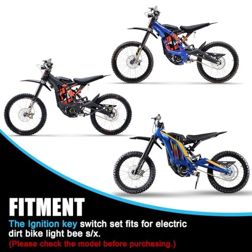 Motorcycle Ignition Key Switch Set, Ebike Ignition Switch with Key Fit for