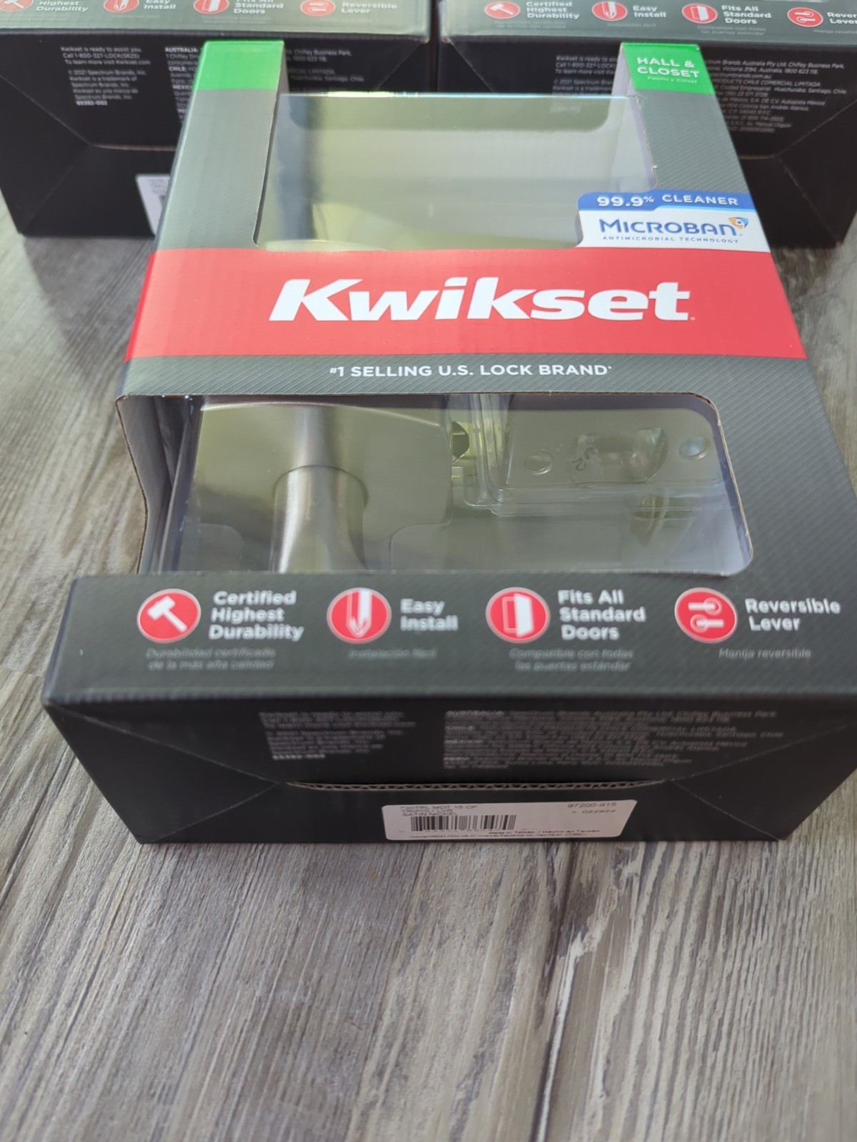 Lot Of 3 KWIKSET Tripoli Door Lever Handle Set Square Satin Nickel