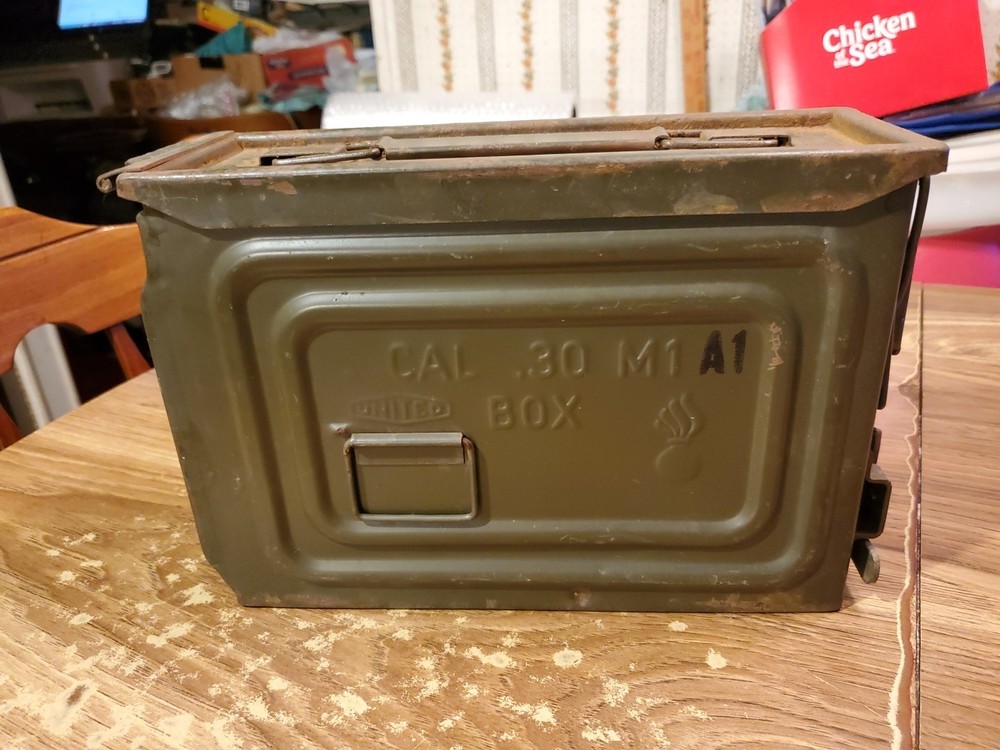 WW2 US Army .30 cal Ammo Box Can M1A1 UNITED