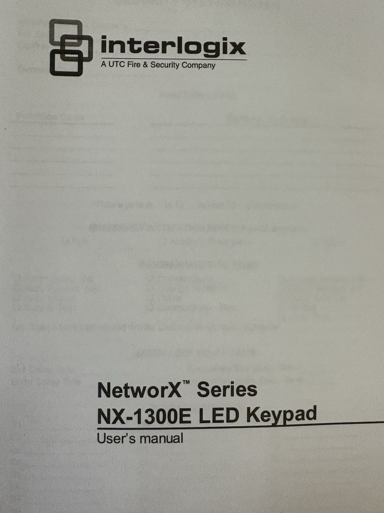 GE NX-1324E LED Keypad