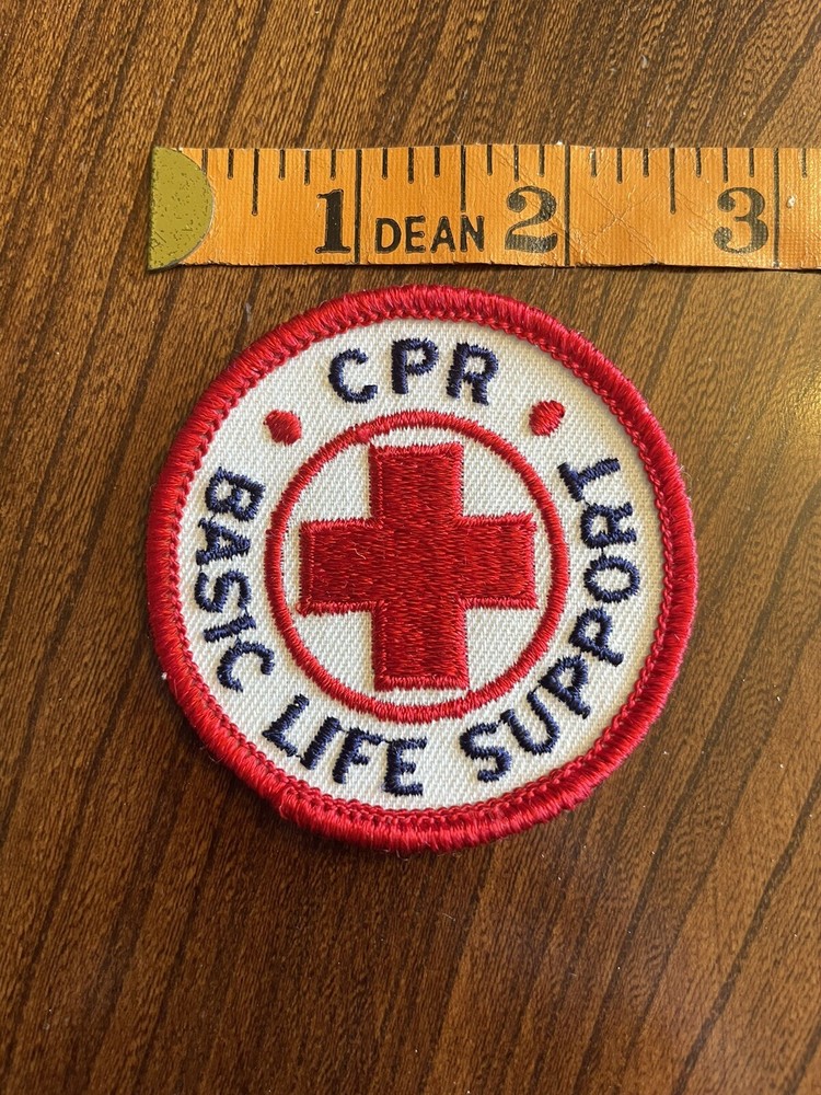 Vintage Basic Life Support Red Cross Embroidered Patch