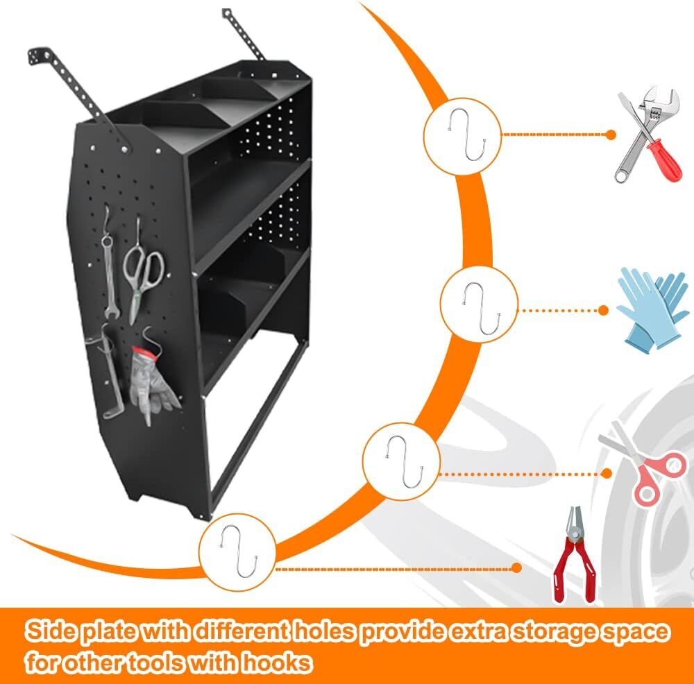 Mid/High Roof Steel Van Shelving 32''W x 60''H x 13''D Fit Ford Transit,GM, NV