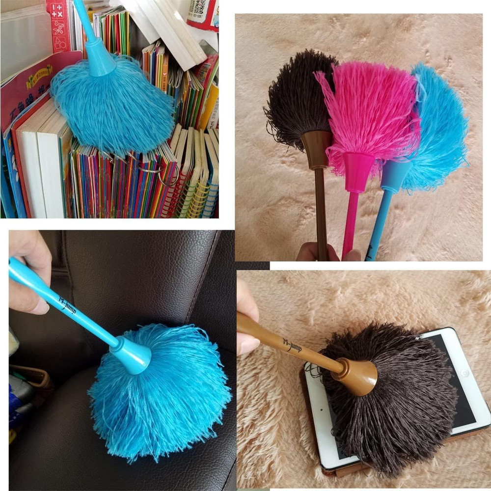 3 Pack Microfiber Delicate Duster,Comfortable Non Slip Handle, 3 Colour Washable