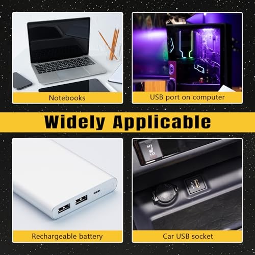 4PCS USB LED Car Interior Atmosphere Lamp, Plug-in USB Interface Decor Blue