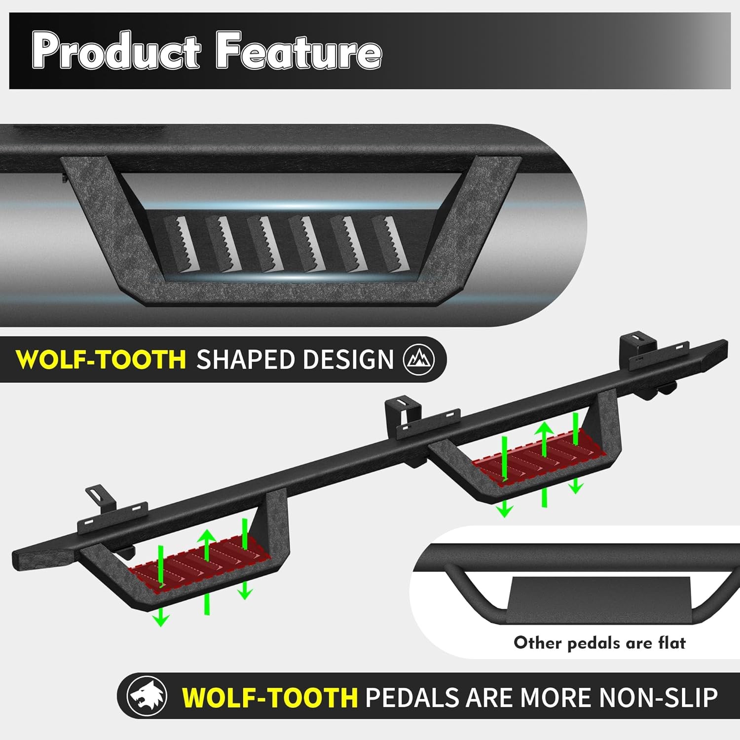 Drop Running Boards for 2007-2018 Jeep Wrangler JK 4-Door Nerf Bar Side Steps