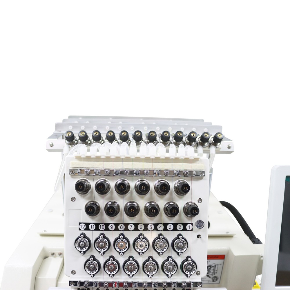 12 Needle Single Head Embroidery Machine w/Letter Embroidery Function 110V-220V