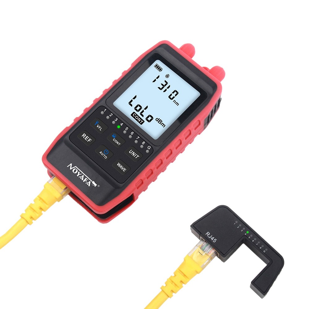 Network RJ45 Line Cable Tester LCD Optical Power Meter Light Source Rechargeable