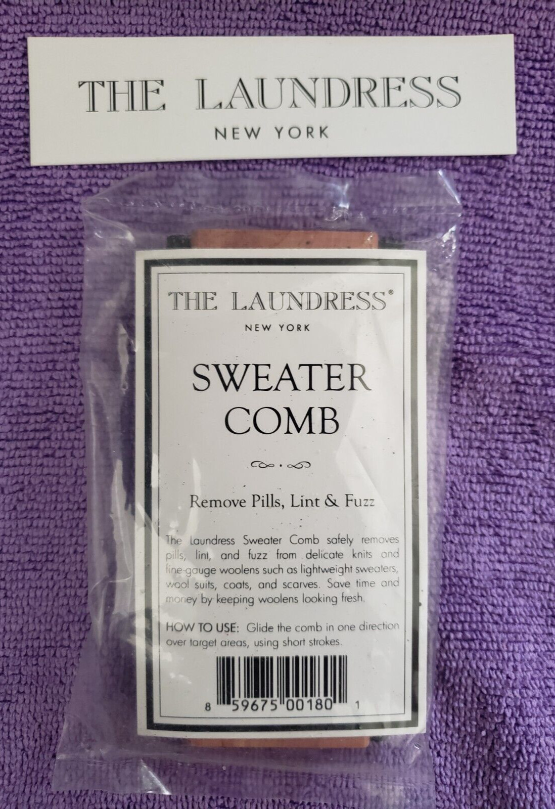 The Laundress New York - SWEATER COMB - Removes Pills, lint & Fuzz - Wood - NEW