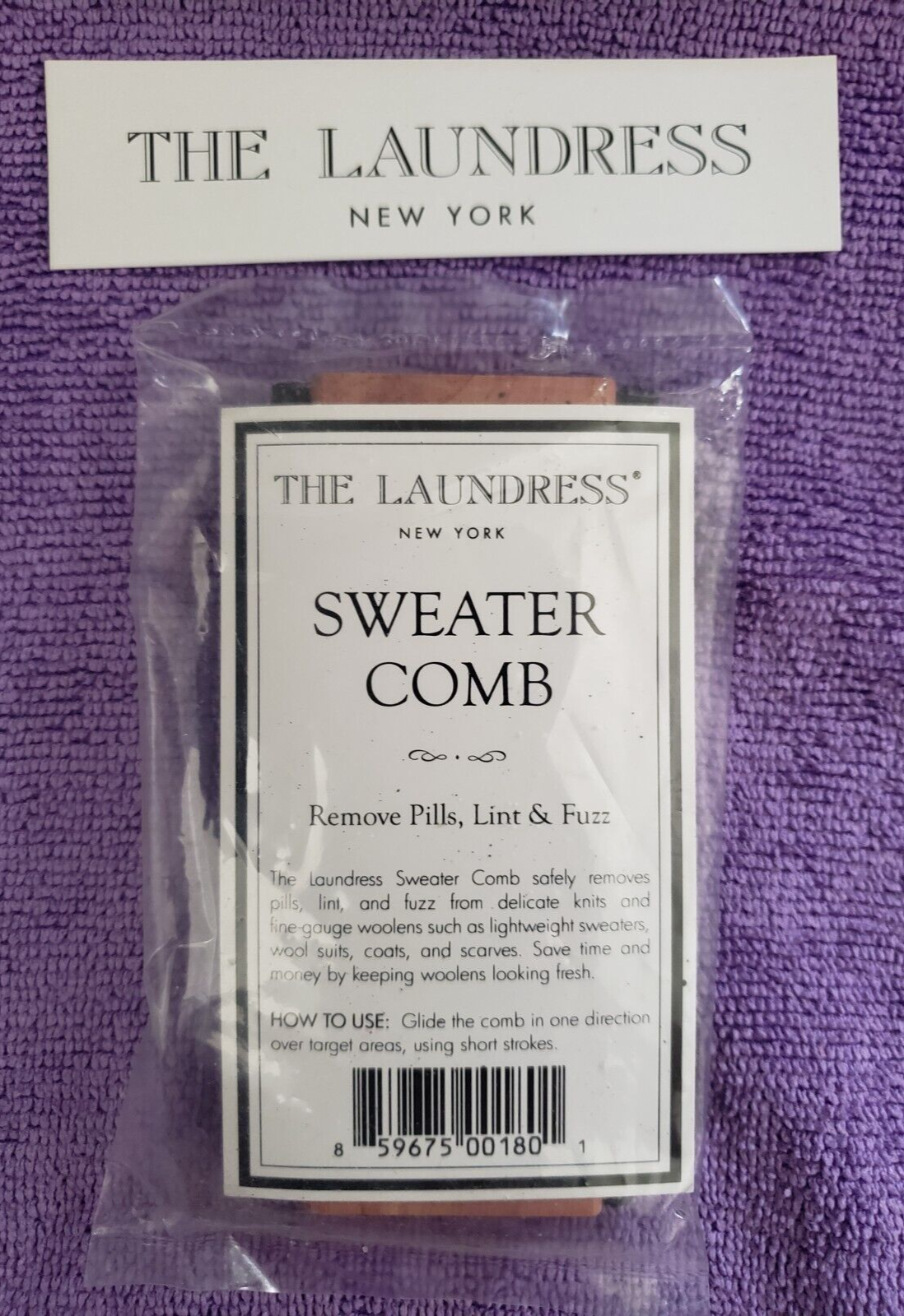 The Laundress New York - SWEATER COMB - Removes Pills, lint & Fuzz - Wood - NEW