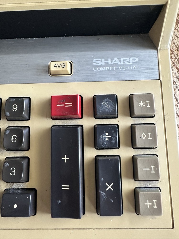 SHARP Compet CS-1191 Adding Machine Calculator Printer Vintage MADE JAPAN WORKS