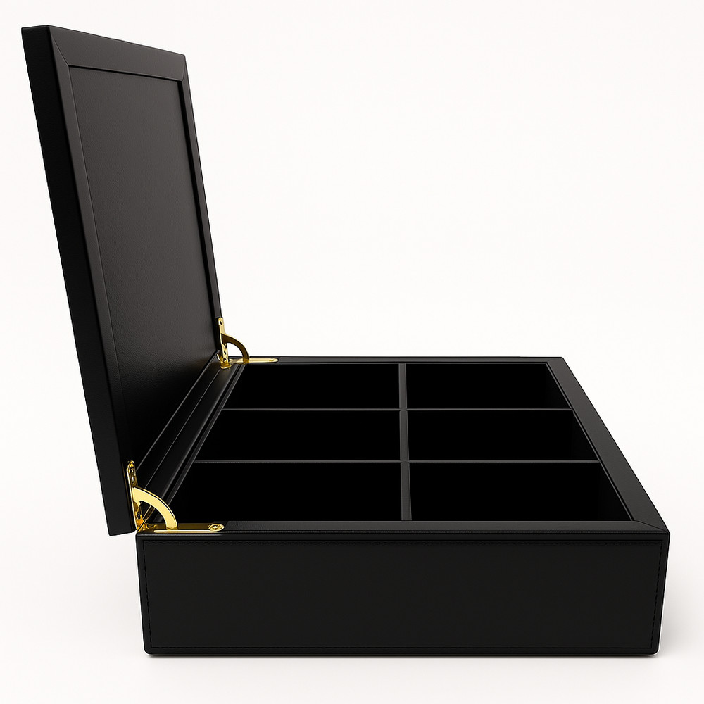 Ronnefeldt - Black Leather Teavelope Treasure Chest (Small)