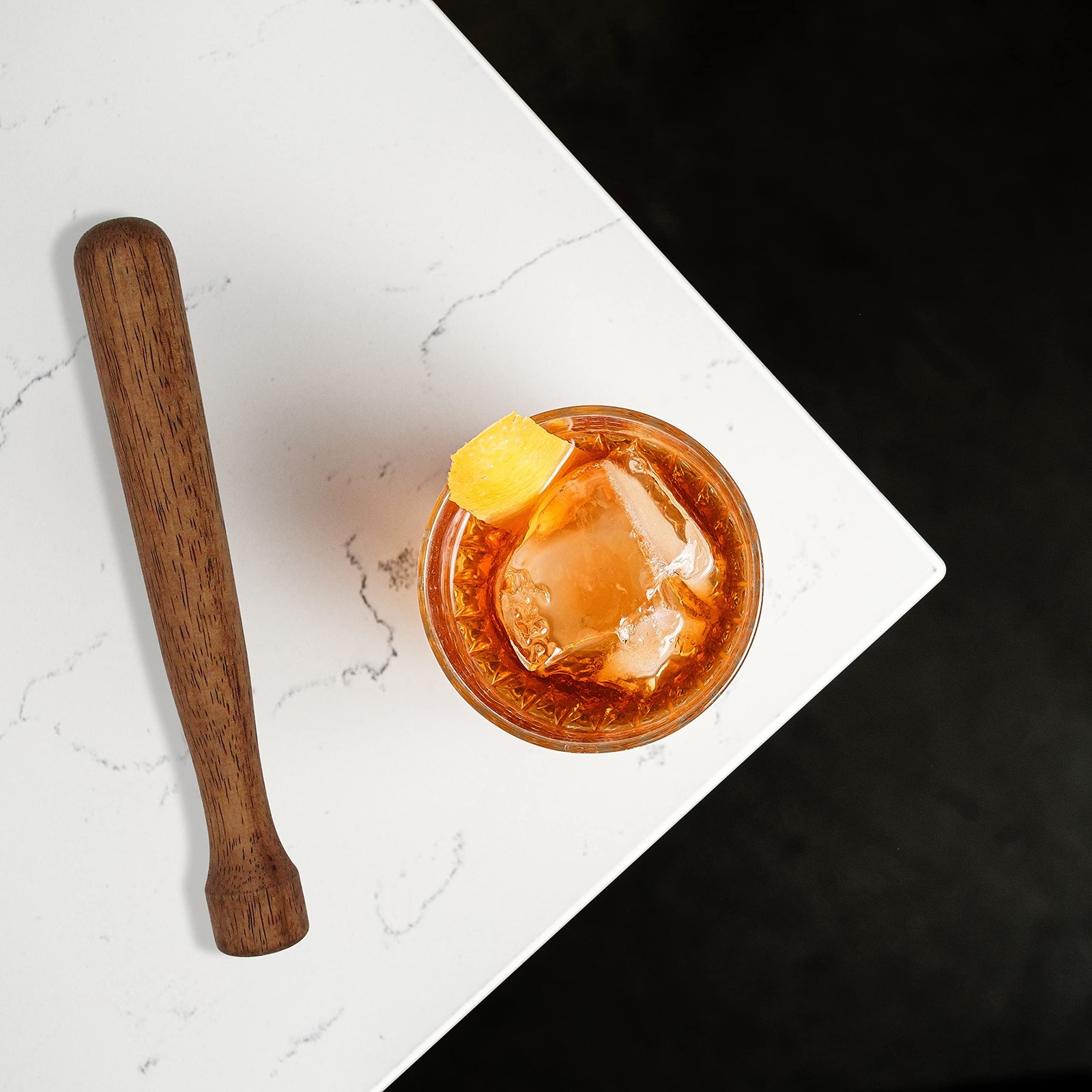 Hudson & Lane Wooden Cocktail Bar Muddler Brown