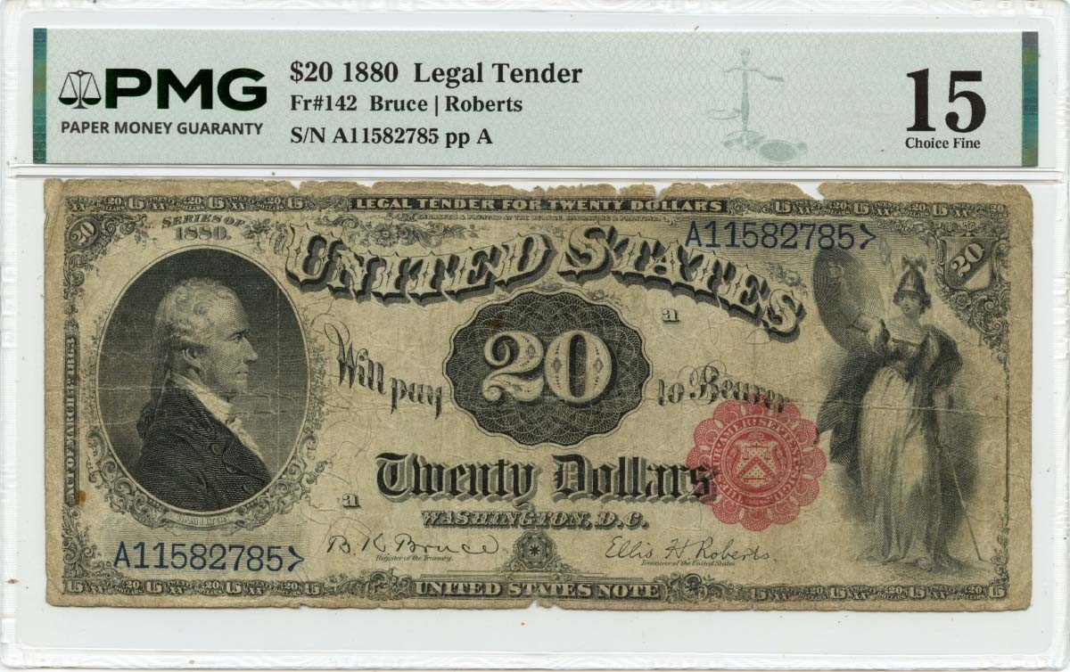 1880 $20 Legal Tender Note FR#142 PMG F15