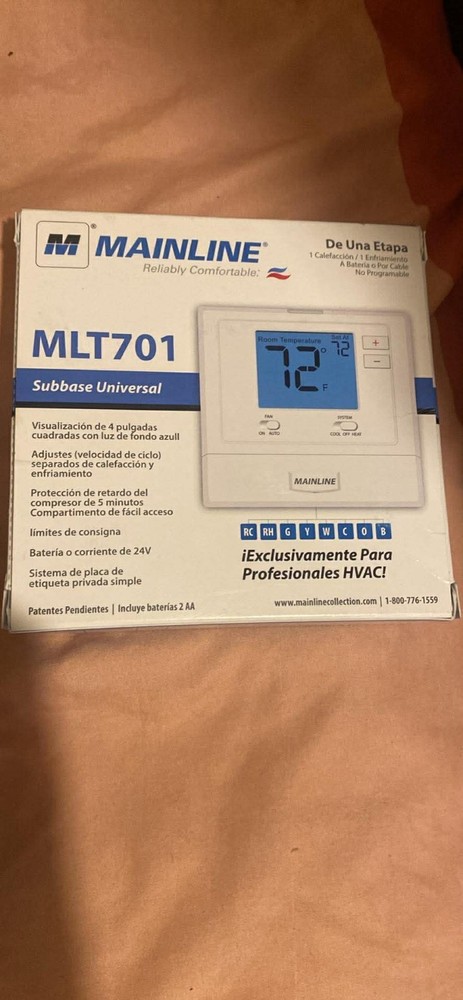 Mainline MLT701 Universal Non-Programmable Subbase Thermostat Digital Display