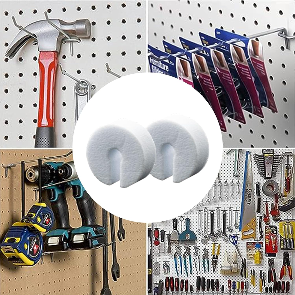 100 PCS Peg Hook Stoppers, Inventory Control Clips for 1/4 Pegboard Hooks and Sl