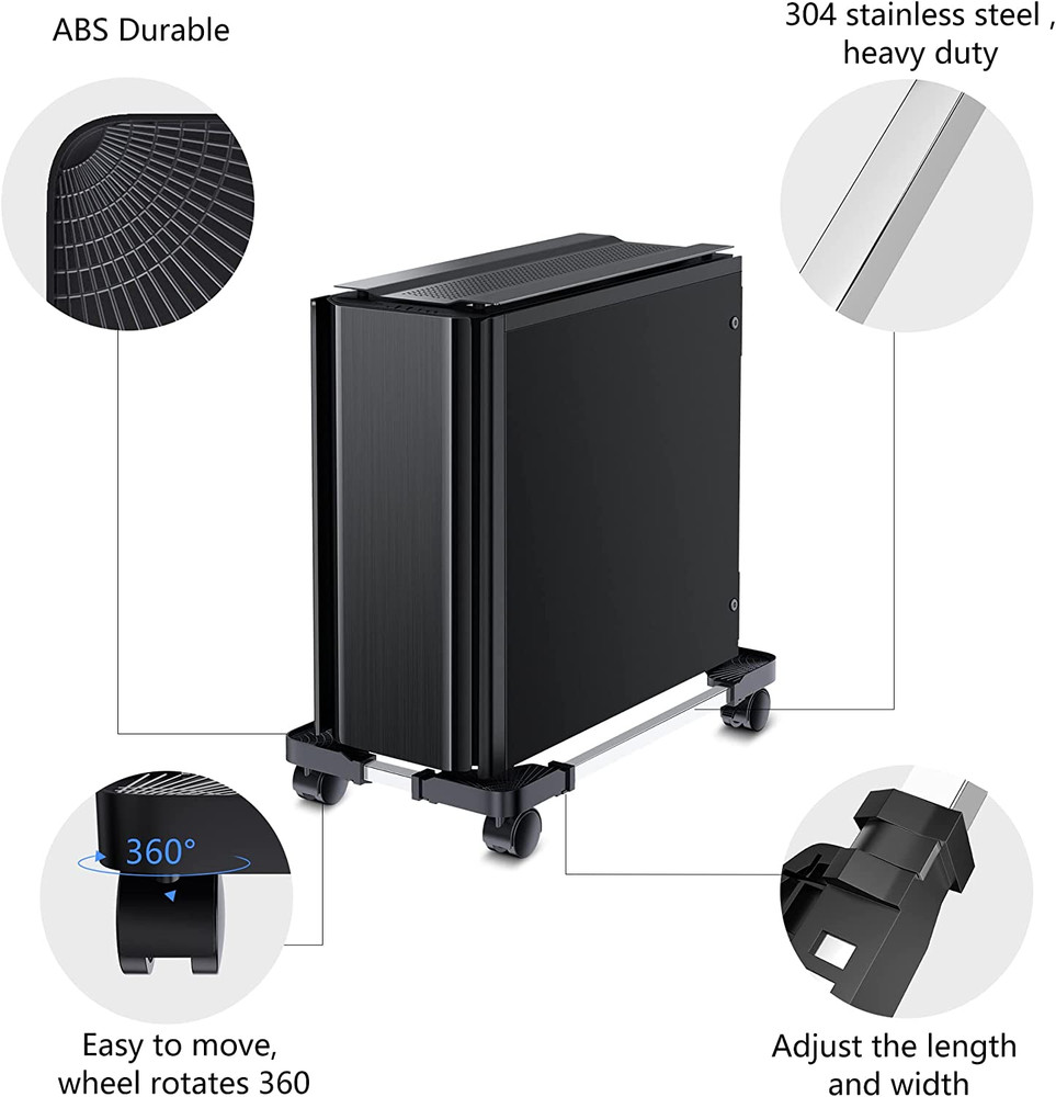 Computer Tower Stand - Adjustable PC Stand for Most Desktop Towers