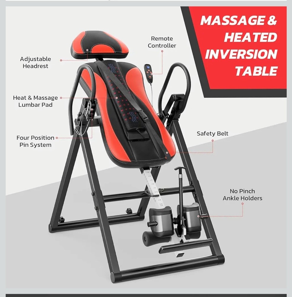 Inversion Table with Heat and Vibrating Massage
