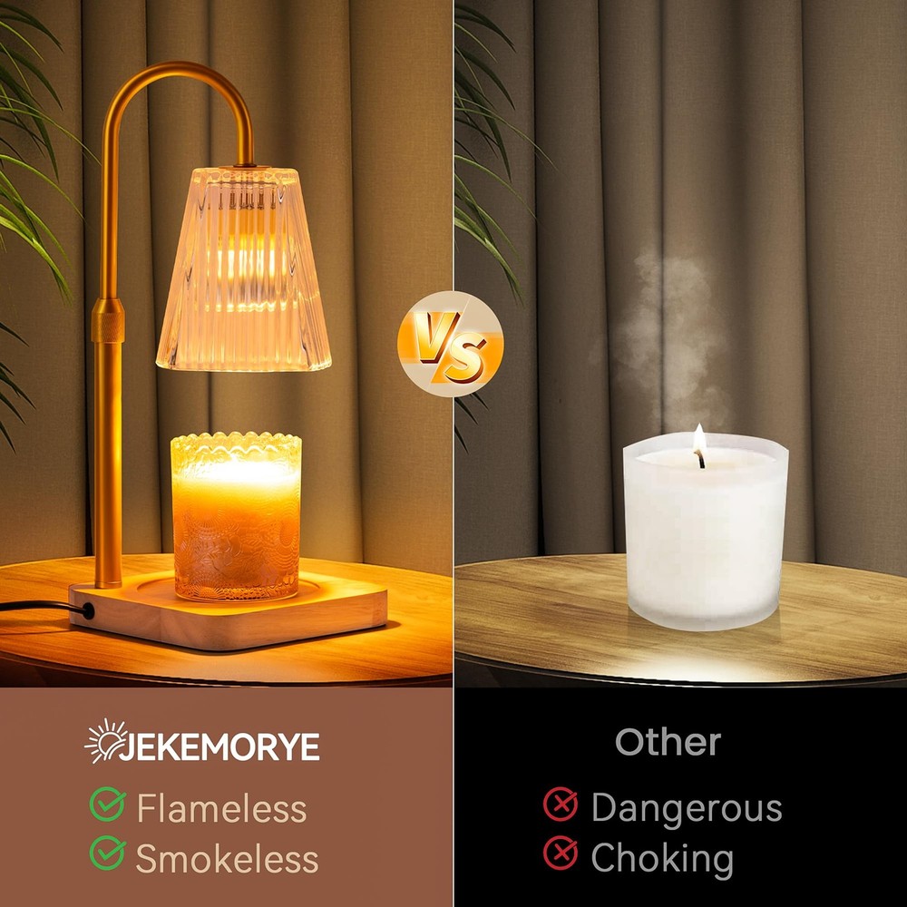 Candle Warmer Lamp Timer Adjustable - Height Wax Melt Light Warming Dimmable ...