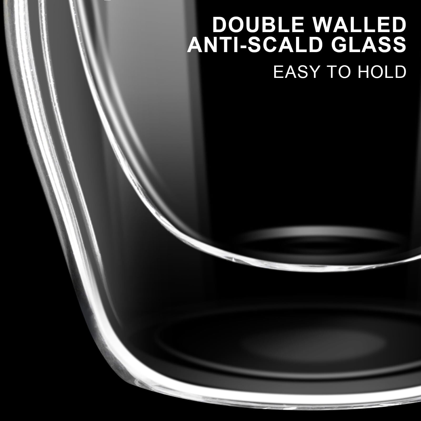 Double Walled Espresso Shot Glass with Handle Set of 2 Espresso Cups