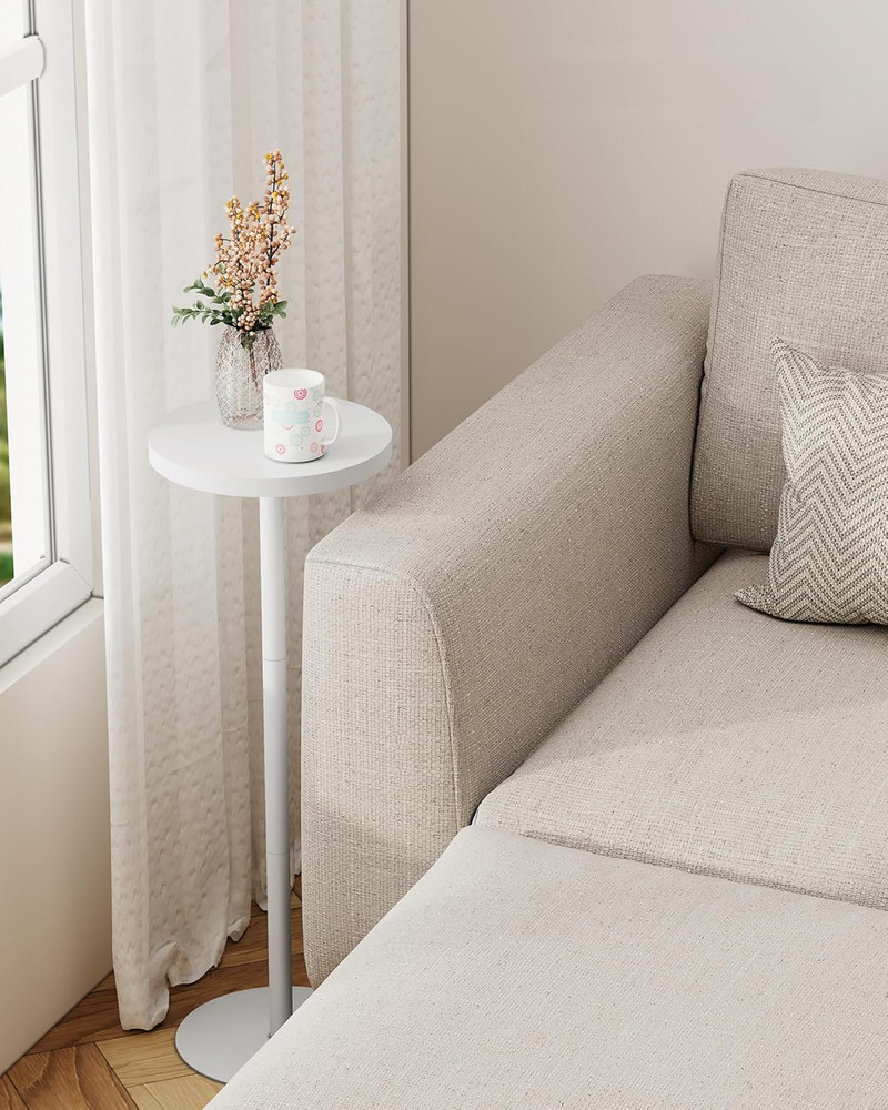 Tall round Side Table, Small End Table, beside Table, Drink Table, Pedestal Side