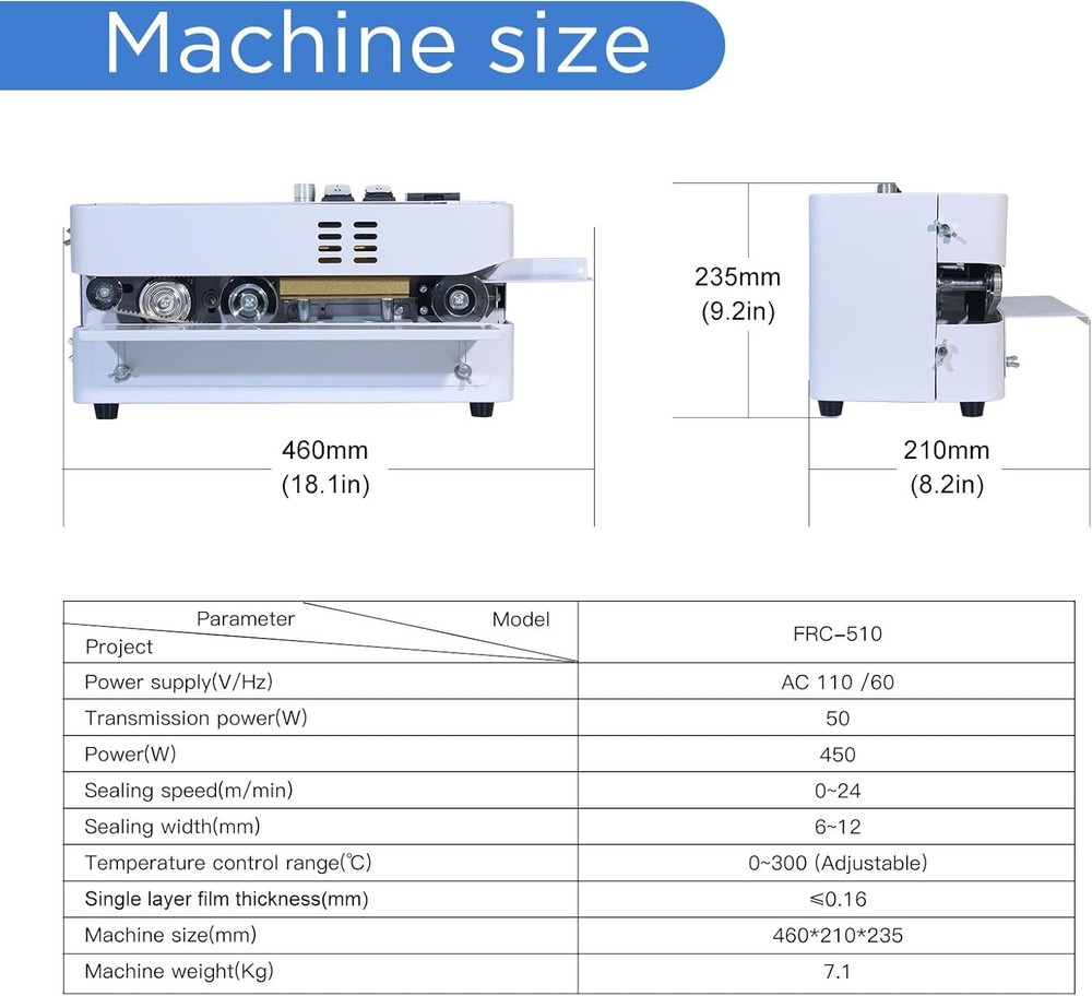 Automatic Continuous Bag Band Sealing Machine, Digital Temp Control