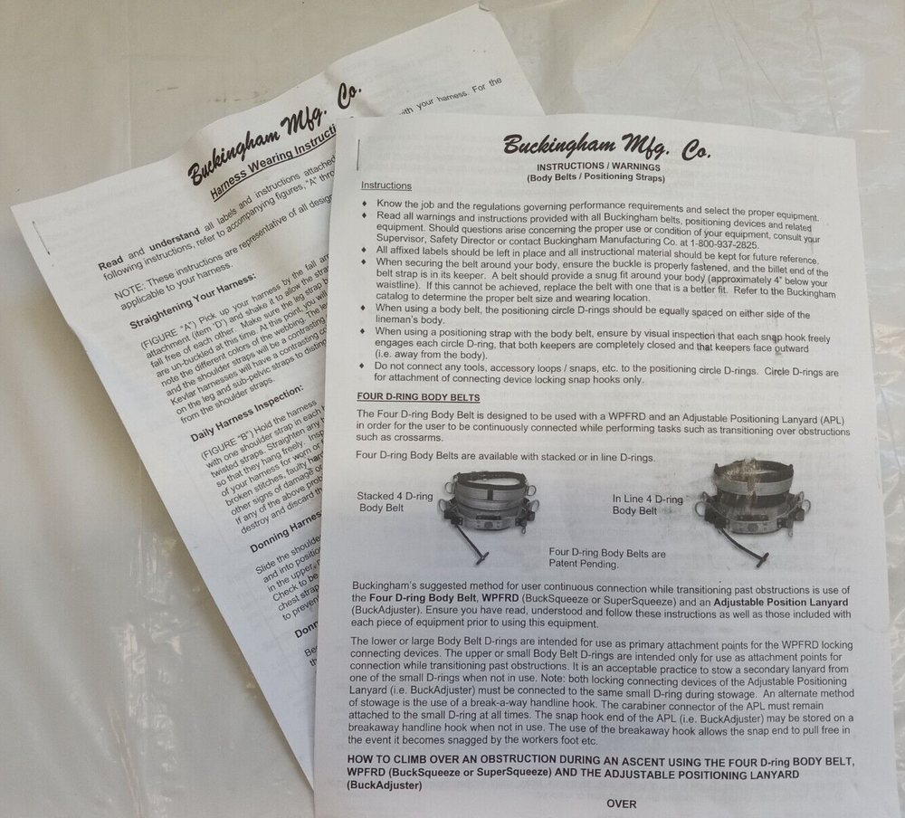 BUCKINGHAM 63992Q3-M MEDIUM LINE PRO TOWER HARNESS