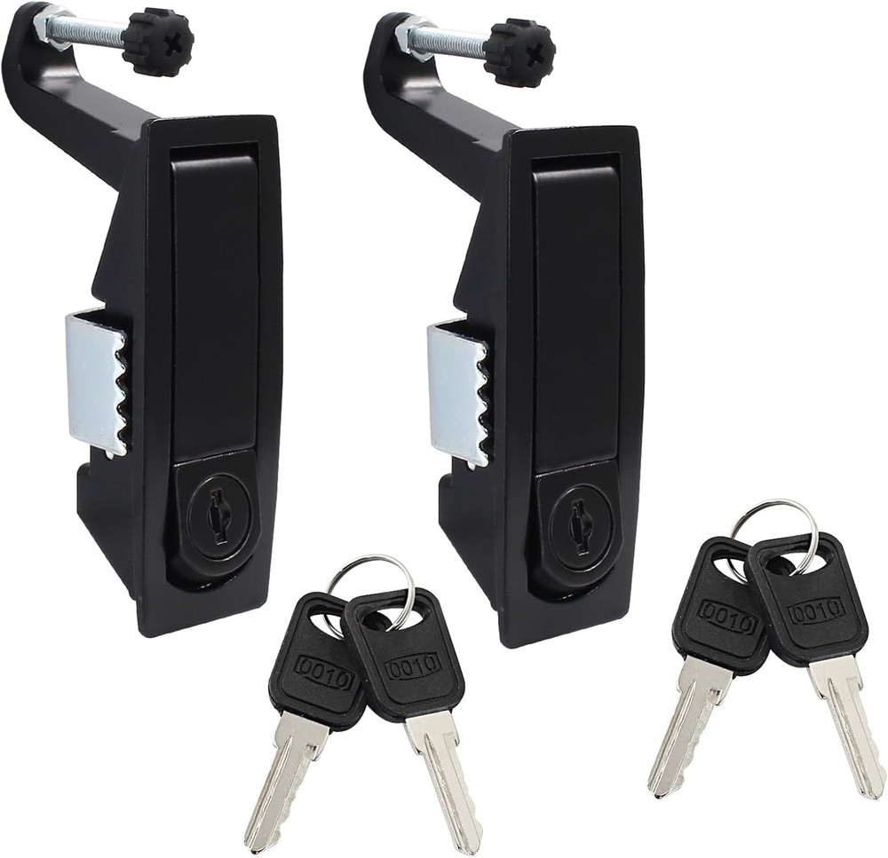 2 PCS Black Compression Latch Lock with Keys Adjustable Trigger for RV Box